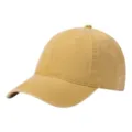 Vintage washed cotton baseball cap in mustard yellow, classic curved brim dad hat style. - One Size / Turmeric