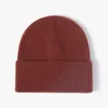 Femme hiver bonnet en tricot côtelé chaud épais slouchy bonnet douillet temps froid - Taille unique / Rouge rouille