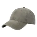 Washed cotton baseball cap, vintage distressed army green dad hat for men and women. - One Size / Army Green