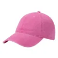 Pink washed cotton baseball cap for women men casual outdoor sports adjustable dad hat sun - One Size / Rose Red