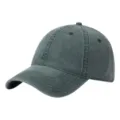 Classic washed cotton baseball cap in dark grey, breathable and stylish outdoor headwear. - One Size / Dark Green