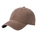 Classic brown washed cotton baseball cap for men and women, vintage dad hat for outdoor sports. - One Size / Milk Coffee