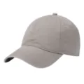 Washed cotton baseball cap in grey, classic 6-panel design for casual outdoor sports. - One Size / Light Khaki