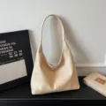 Sac bandoulière souple beige pour femme, grand sac hobo élégant pour usage quotidien. - Sans pendentif / Khaki Sans Pendentif