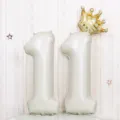 32 inch cream white number foil balloons birthday party decoration background setup set - Number 11