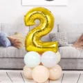32 inch gold number balloon birthday party decoration backdrop for kids and adults room setup. - Number 2 / Gold