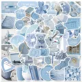 Ästhetische hellblaue süße Aufkleber Pack für Laptop, Tagebuch, Handyhülle und Koffer. - 50 Stück/Packung / Hellblau
