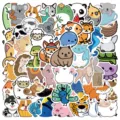 Cute cartoon animal stickers pack, waterproof vinyl decals for luggage, laptop and DIY crafts. - DD074 Style / 50 Sheets
