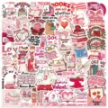 Cute pink bookish stickers set waterproof vinyl aesthetic decals for laptop water bottle. - YCK499
