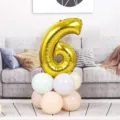 32 inch gold number 6 foil balloon birthday party decoration variant setup for room decor. - Number 6 / Gold