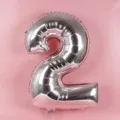 32 inch silver number 2 foil balloon for birthday party decorations celebration backdrop photo prop - Number 2 / Silver