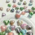 Colorful gradient heart-shaped beads for DIY phone chains, bracelets, and jewelry making. - Multicolor