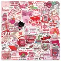 Detailed view of 50pcs Valentine's Day bookish stickers pack for luggage laptop and phone decor. - YCK500