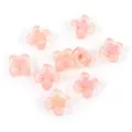 Pink acrylic four leaf clover loose beads for DIY jewelry making and crafting bracelets. - Solid Color / Watermelon red