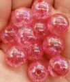 Pink crackle acrylic beads with AB color for DIY handmade necklaces and bags detail. - 8mm Approx. 1750 Pcs / Plum Red