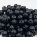 Glänzende schwarze Acrylperlen mit geradem Loch, ideal für die Herstellung von DIY-Schmuck. - 8 mm ca. 1750 Stk. / Schwarz