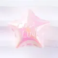 Pink star acrylic bead detail, glossy cute star charm with engraved text for DIY craft. - Pentagram / Deep Pink
