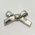 Silver UV plated bow knot pendant detail, ideal for DIY handmade phone charm bead materials. - Silver