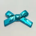 Blue UV plated bow charm detail, perfect for DIY phone chains and beaded handmade crafts. - Metallic Lake Blue