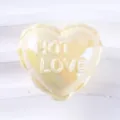 Pearlescent heart acrylic bead diy jewelry making accessory charm pendant craft supply 1pc - Heart / Yellow