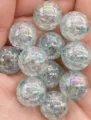 Acrylic crackle AB color round beads for handmade jewelry necklace craft DIY accessories - 8mm Approx. 1750 Pcs / Lake Blue
