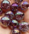 Acrylic crackle bubble beads AB color straight hole round beads for handmade DIY necklaces. - 8mm Approx. 1750 Pcs / Black