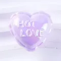 Purple heart acrylic charm accessory featuring embossed hot love text detail for DIY crafts. - Heart / Purple