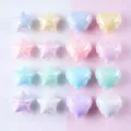 Colorful pastel acrylic star and heart shaped loose beads with uv plating for diy jewelry craft. - Pentagram / Random Mixed Colors