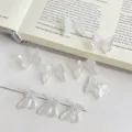 Acrylic faceted butterfly beads for DIY hair accessories and jewelry making crafts. - White