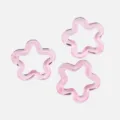 Transparente rosa Acryl hohle Stern Perlen DIY Armband Schmuck Handwerk Zubehör Teile - 30mm / Rosa