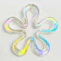 Irisierender hohler Blumenperle DIY Anhänger für Handyketten und handgemachte Schmuckaccessoires. - Klarweiß