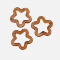 Nahaufnahme von bernsteinfarbenen Acryl hohlen Sternperlen, ideale DIY Schmuckkomponenten. - 30mm / Kaffee