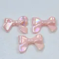 Acrylic iridescent bow beads, macaron pink DIY handmade phone chain charms craft accessories. - 24*32mm / Snow Bud