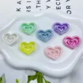 Abalorios de corazón multicapa de acrílico colorido para manualidades y joyería DIY. - 23x30mm (Agujero 2.5mm) / Chapado AB Color Mixto Aleatorio