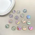 Bunte transluzente Blumen Keks Perlen mit süßen Wackelaugen für DIY Handyketten Schmuck. - 20 mm (Loch 3 mm) / 1# Zufälliger Mix