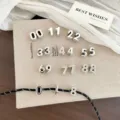 Silver number beads large hole acrylic charms for DIY jewelry making and phone chain details. - Number 1 / Silver