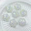 Nahaufnahme von irisierenden Acryl UV Wellen Perlen fur DIY Schmuck und Handyketten. - 19mm / Weiß