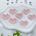 Cuentas de corazón de tres capas chapadas en color AB acrílico para accesorios de bricolaje - 23x30mm (Agujero 2.5mm) / Chapado AB Rosa