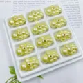 Detailansicht gelber Acryl-Perlen in Wolkenform mit Perlglanz, ideal für DIY-Schmuck. - 3# Gelb