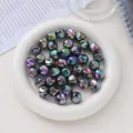 16mm Acryl AB Farbe lose Perlen facettiert gerades Loch DIY Armband Handykette Schmuck - 16 mm (Loch 3 mm) / Schwarz