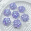 Acrylic iridescent purple plum blossom beads detail view for DIY bracelet jewelry accessories - 19mm / 5# Purple