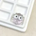 Transparent electroplated DIY cookie shaped bead detail with cute eyes for phone charms. - 20mm (Hole 3mm) / Purple