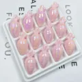 Acrylic iridescent carrot beads detail view, perfect for DIY jewelry making and cute crafts. - Pink