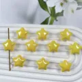 Close-up of 20mm iridescent star acrylic beads, glossy yellow DIY handmade jewelry accessory. - 7# Yellow