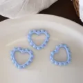 Light blue heart garland DIY jewelry accessories, handmade pendant for keychains or crafts. - 38*42mm / Blue