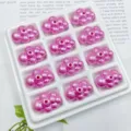 Cuentas acrílicas de nube rosa perlada para joyas hechas a mano y accesorios de móvil DIY. - Rojo rosa