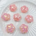 Pink acrylic flower beads with aurora finish, ideal for DIY bracelets and phone charms details. - 19mm / 8# Powder Pink