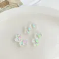 Dijes de lazo iridiscentes de acrílico para cadenas de teléfono DIY, pulseras, accesorios. - 14.5x27.5mm (Orificio 3.5mm) / Blanco