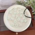 Acryl bedruckte Buchstaben Perlen 6mm grosses Loch DIY Handy Kette Zuege handgemachte Perlen. - Buchstabe A (8118) / Grün Kariert