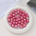 Cuentas sueltas de acrilico color AB de 16mm en forma de higo para pulseras DIY y accesorios - 16 mm (agujero 3 mm) / Rojo Rosa